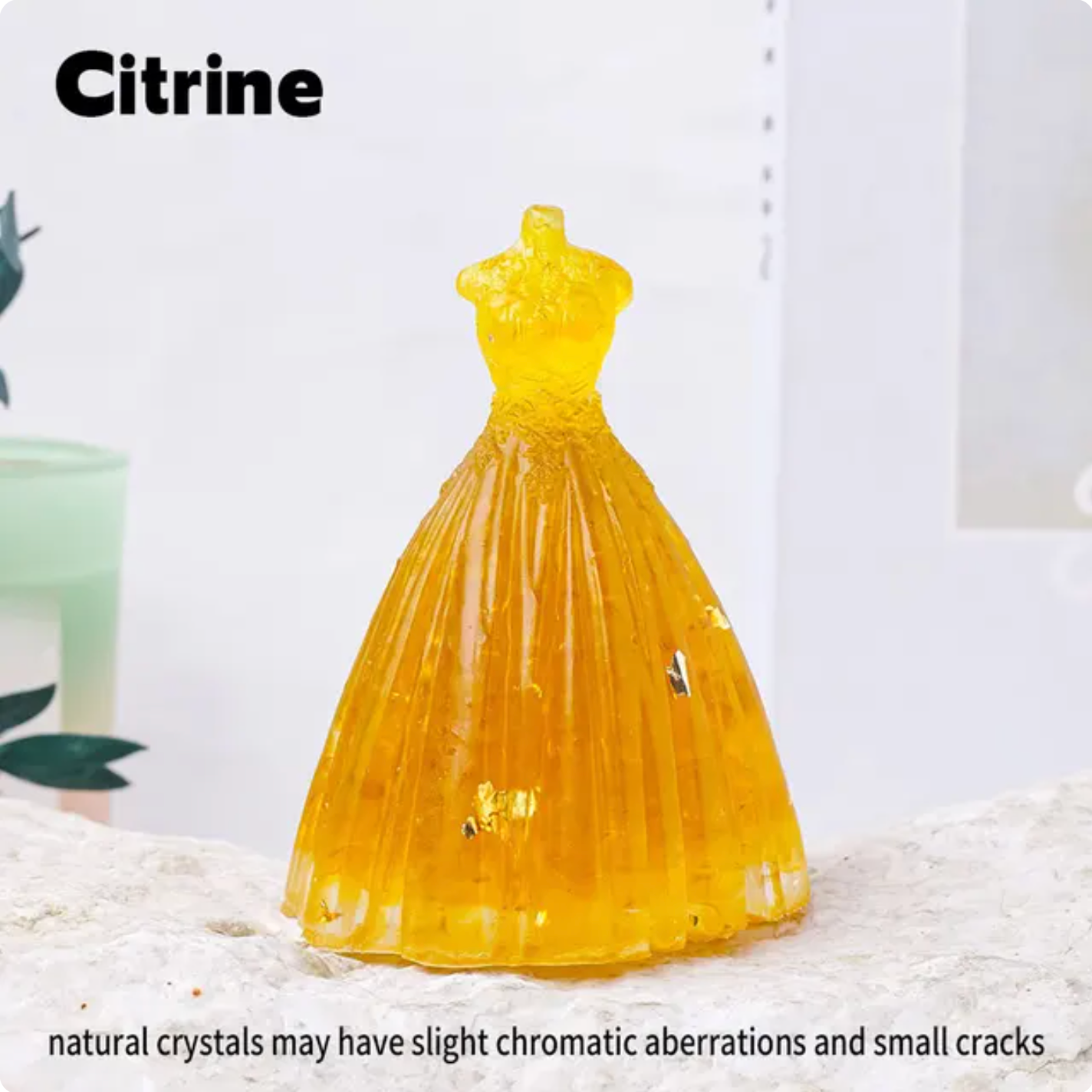 Crystolver (We Cover All Import Fees) - Wholesale Decorative Figurine - Princess Dress Crystal Gravel Statue4