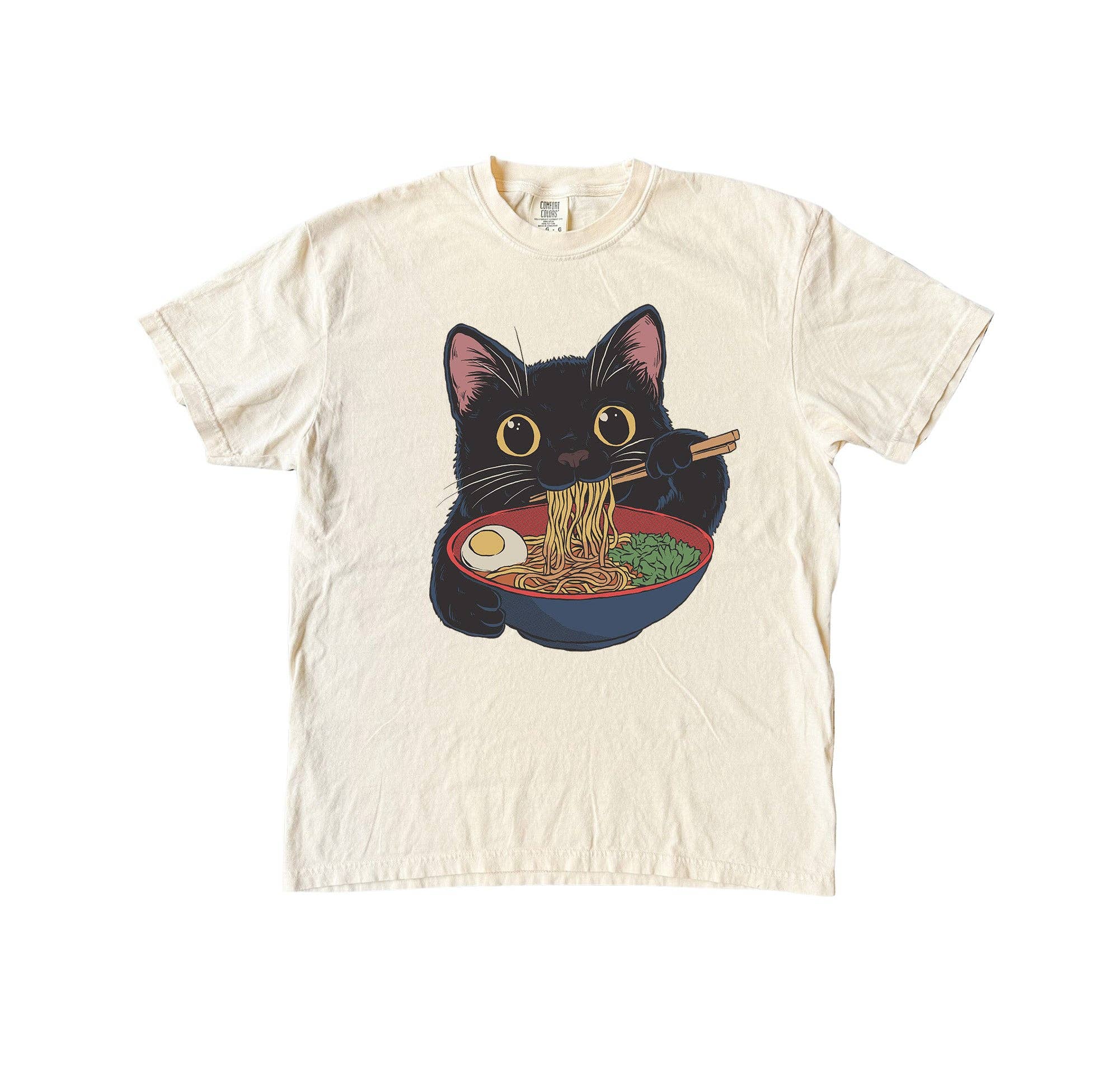 Blue Giraffe Inc - Wholesale Screen Printed T-Shirt - Women's - Cat Ramen T-Shirt2