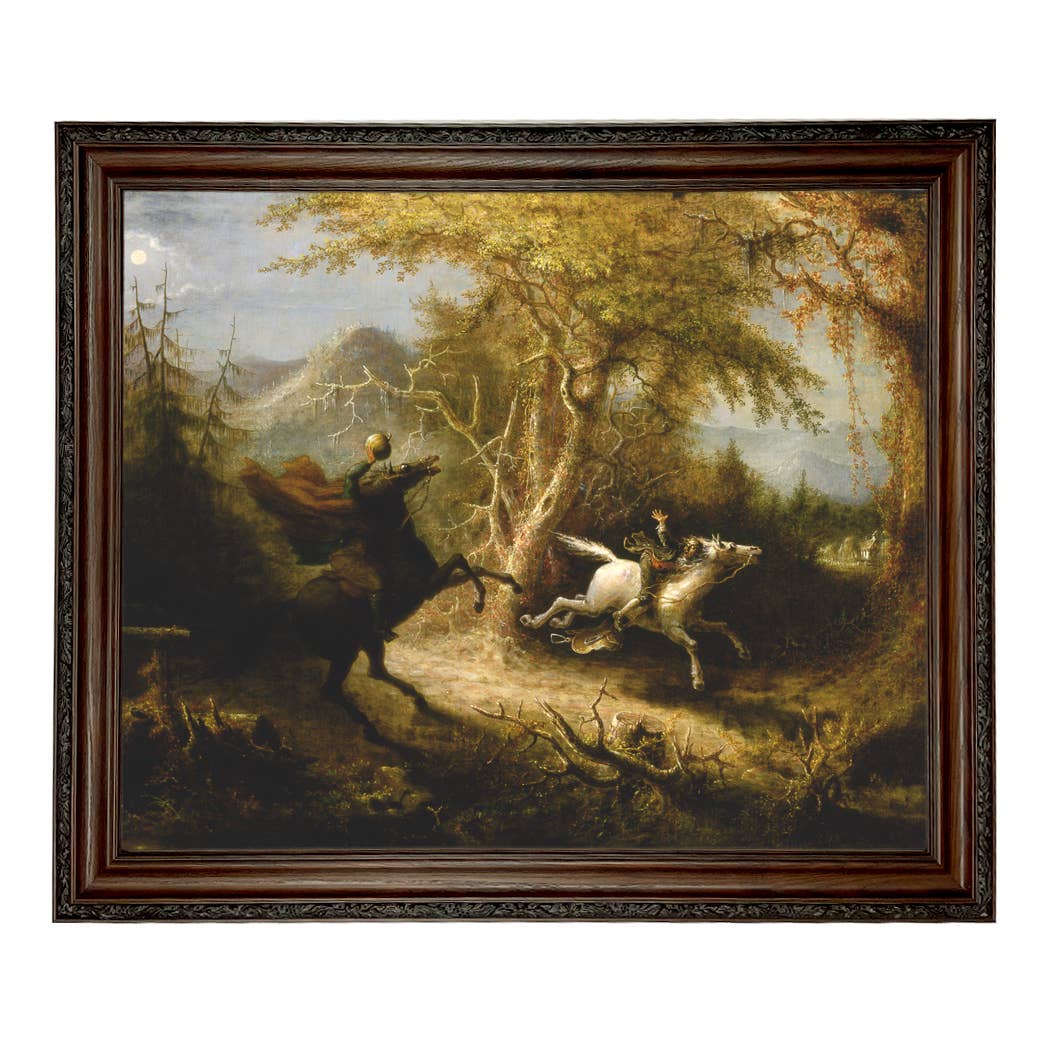 Madison Bay Co. - Historical Home Decor Reproductions - Wholesale Schilderen/Tekenen - Schilderijafdruk van de Ruiter zonder Hoofd die Ichabod Crane Achtervolgt91