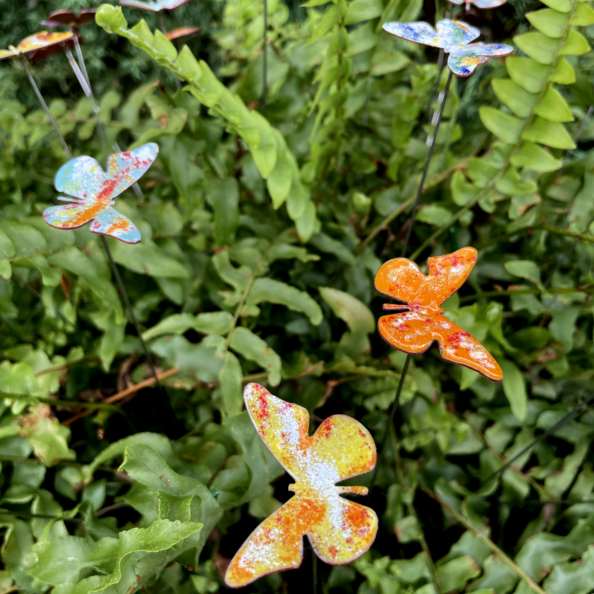 Clever Goods by Annabelle Noel Designs - Wholesale Garden/Lawn Stake - Small Copper Enamel Butterflies20