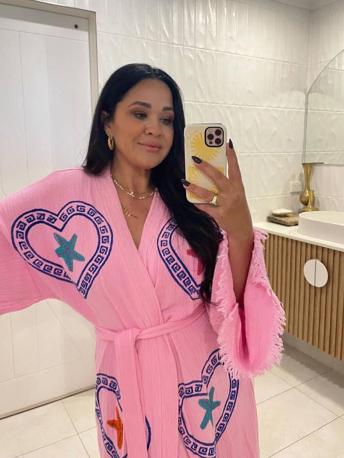 Orchid Bloom Long Robe Sea Star print - Just back in stock, run don’t walk! for wholesale on Faire13