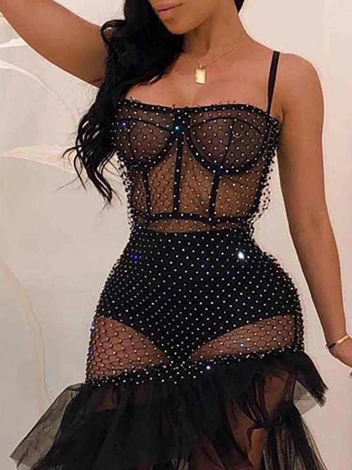 SugarQuoteMeNot LLC - Vente Robe – femme - Robe transparente à volants