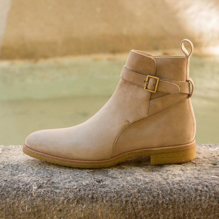 Rohan Mænds italiensk ruskind Jodhpur-støvle i Taupe for engroshandel hos DapperFam