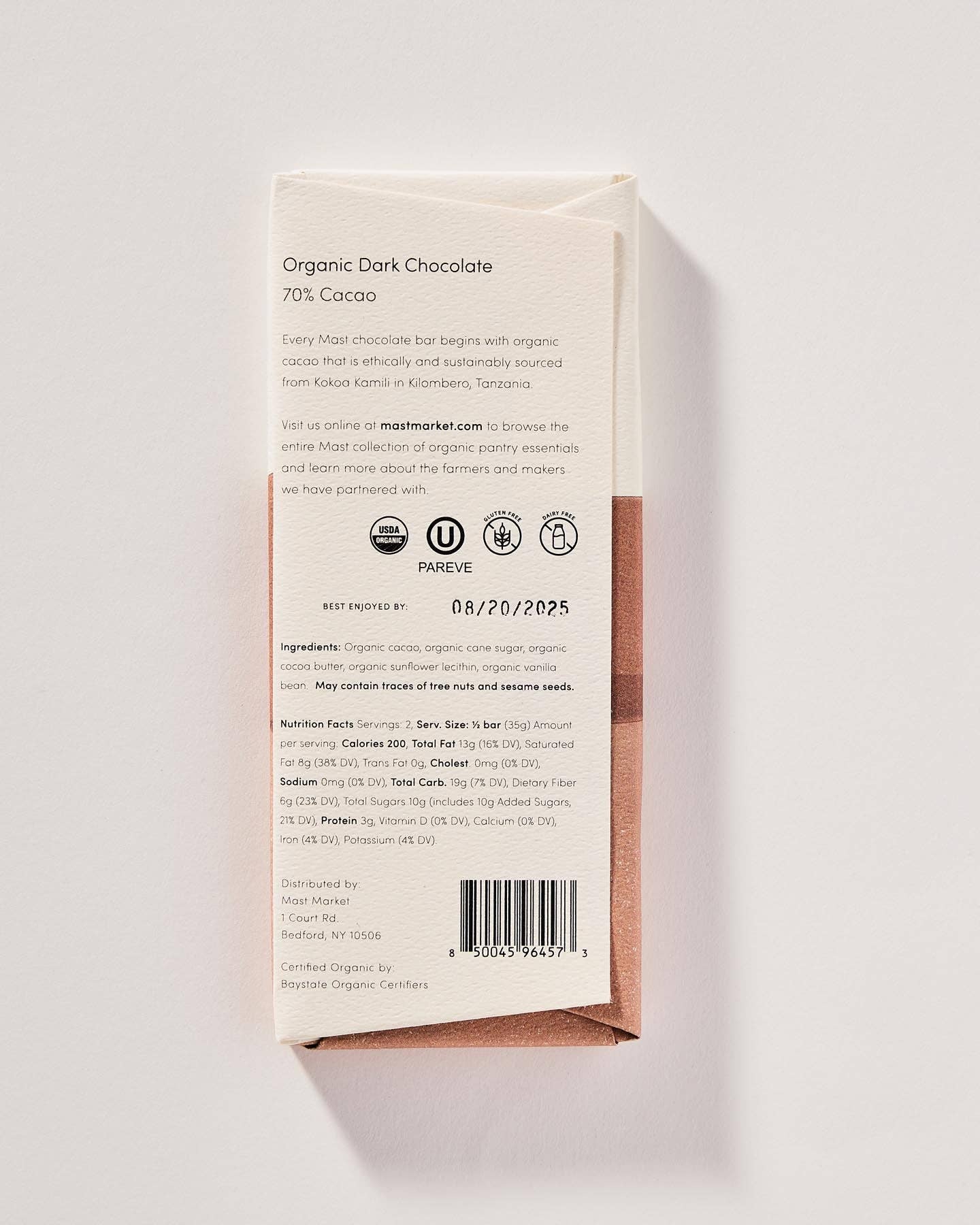 Mast - Wholesale Chocolate Bar - Organic Dark Chocolate 70% Cacao3