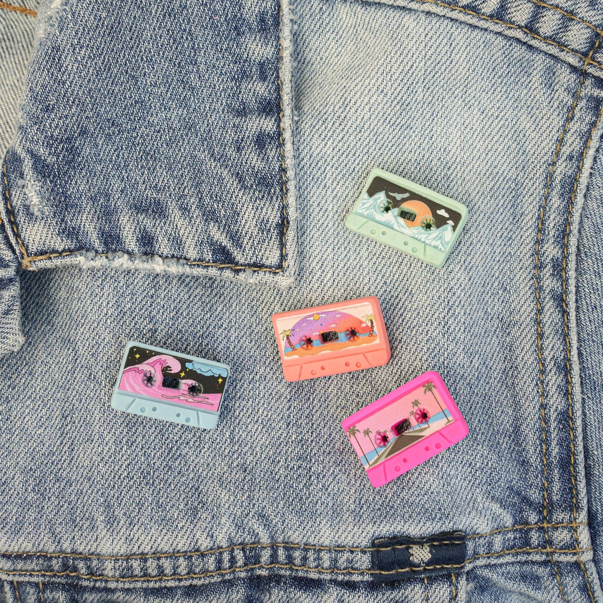 Mini Story Co - Wholesale Lapel Pin/Button - Cassette Tape Pin | Retro Cassette Brooch | Nostalgic Lapels | 70's 80's 90's Old School Pin | Vintage Mix Tape Pin | 90s Kid Pin | Cute Pin3