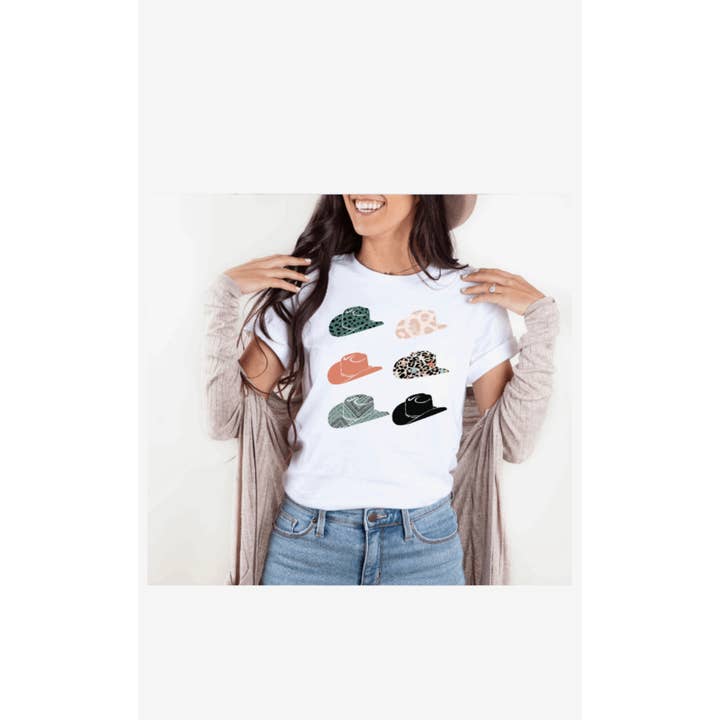 Cowboy Hats Graphic T-Shirt for wholesale by KMR and Company