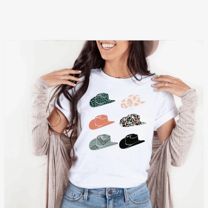 Cowboy Hats Graphic T-Shirt for wholesale by KMR and Company