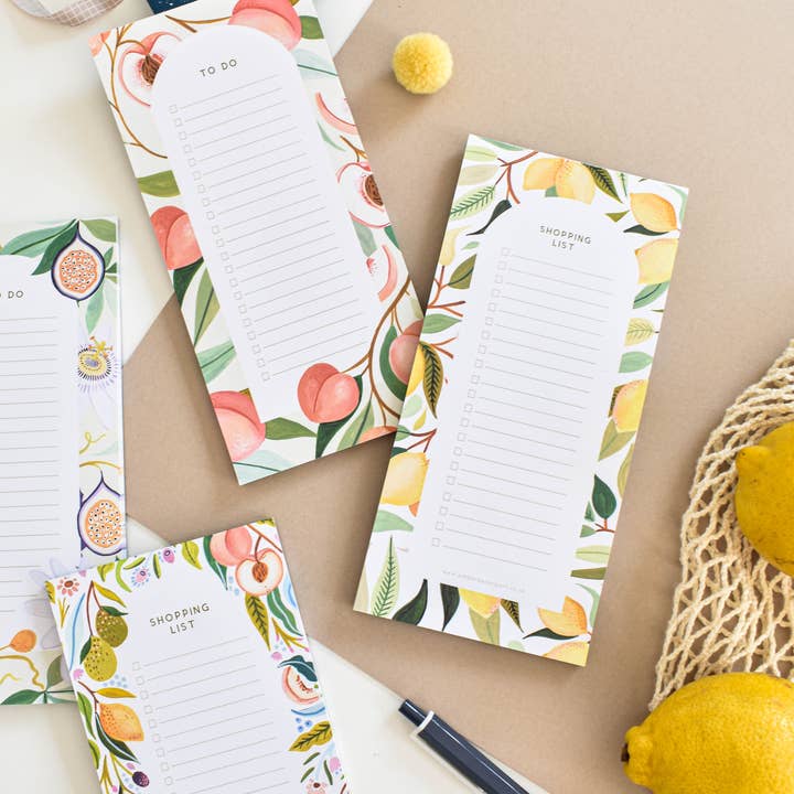 Amber Davenport Art - Wholesale Notepad - Lemon Shopping List