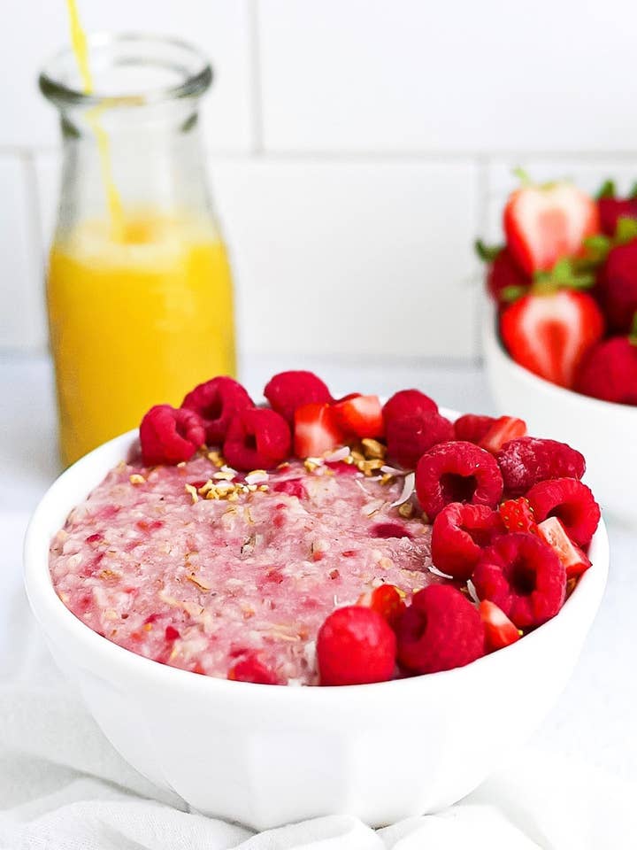 Baked GF + Vegan Raspberry Almond Oat Cup for wholesale by Sweet Eats