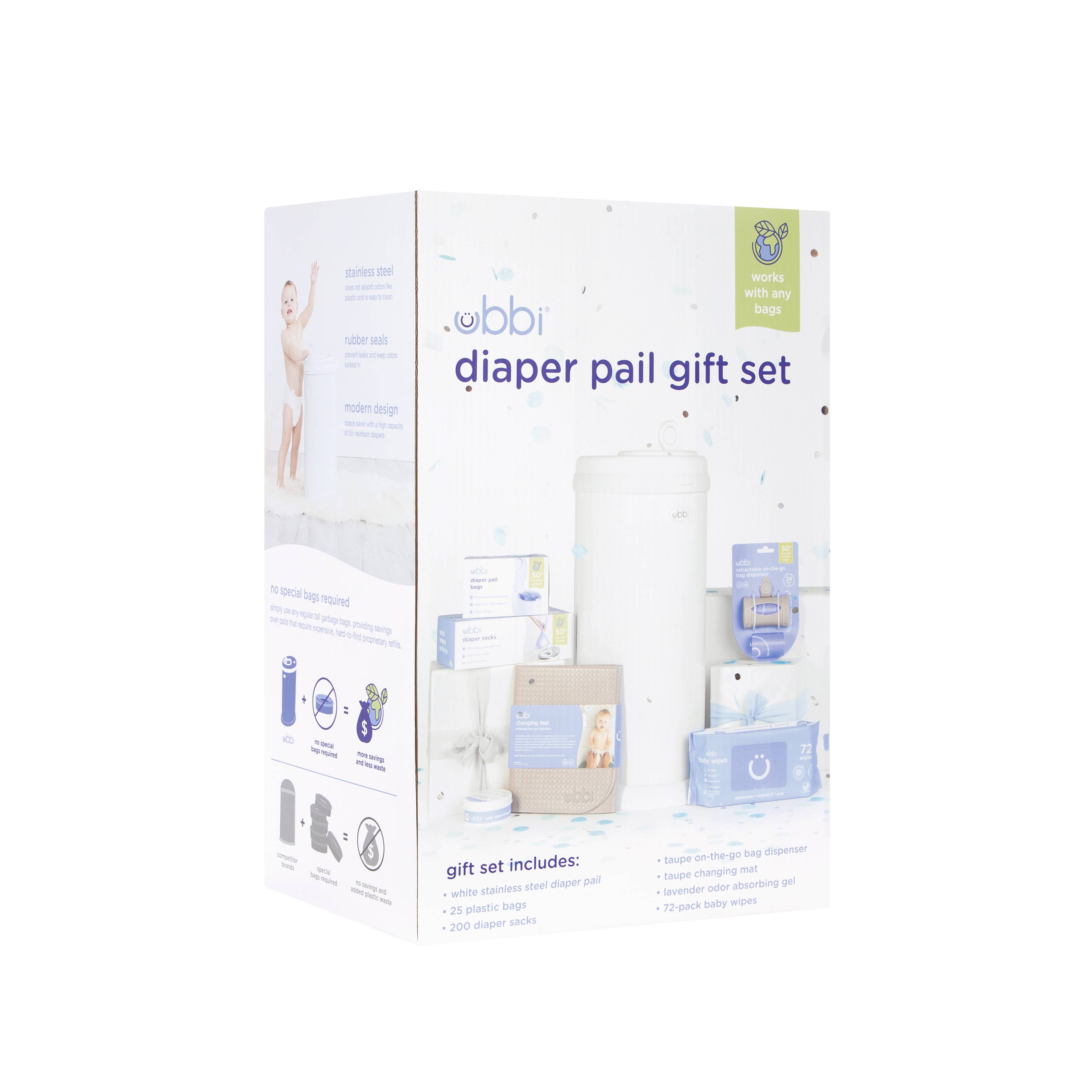 Ubbi - Wholesale Bucket/Pail - Kids - Diaper Pail Gift Set, White8