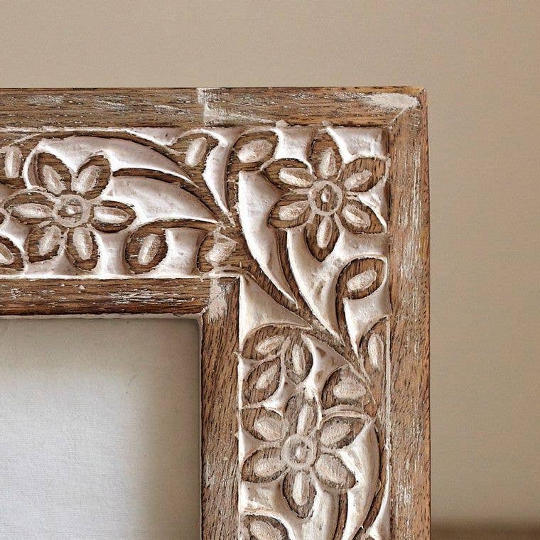 The Paper High Gift Company Limited - Wholesale Picture Frame - Carved Floral Wooden Photo Frame - Handmade4