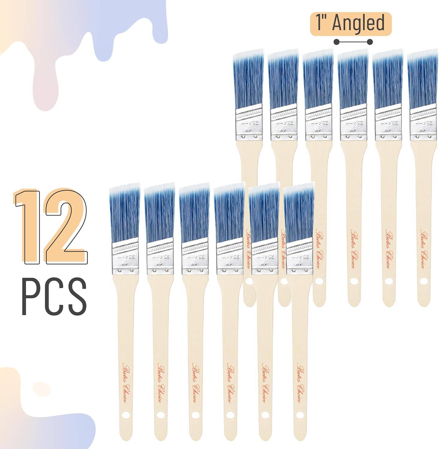 Bates Choice - Wholesale Paint/Wax Brush - Bates- Paint Brushes, 1-Inch, 12 Pack1