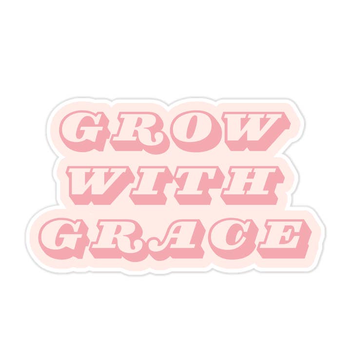 Grow With Grace Sticker for wholesale by Tiny Plant Market