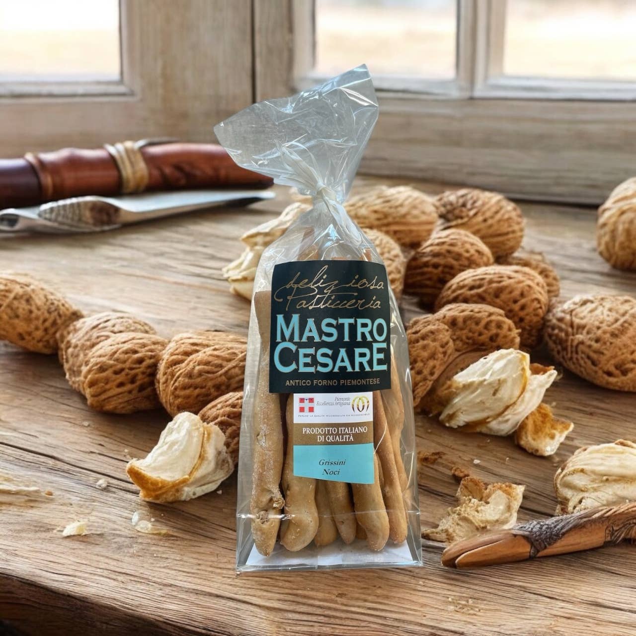 La Deliziosa Pasticceria di Mastro Cesare srl – Pão/tortilha por atacado – Breadsticks com nozes e vinho Nebbiolo feitos à mão na Itália5