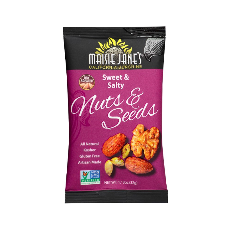 Maisie Jane’s - Wholesale Nuts - Sweet & Salty Nuts & Seeds, Snack Pack (100) 1.13 oz.  BULK2