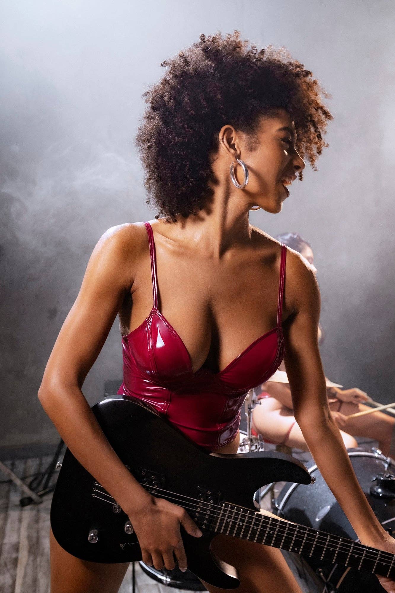 Vino brillante Conjunto Mapale de dos piezas en vinilo color vino brillante de venta al por mayor en Faire0