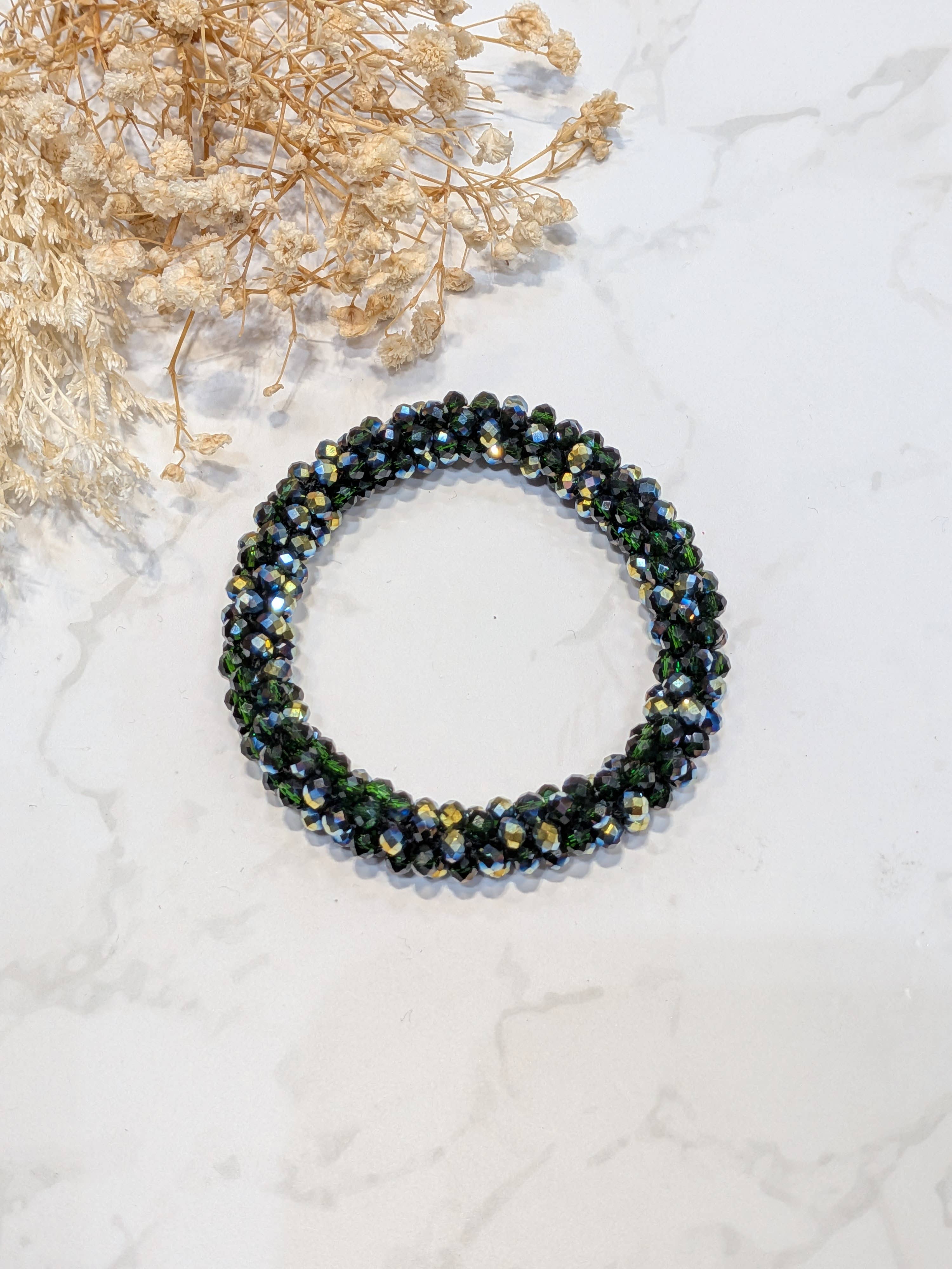 LOLO & YAYA - Vendita all'ingrosso Bracciali a catena e a maglie - Bracciale effetto cristallo tono verde8