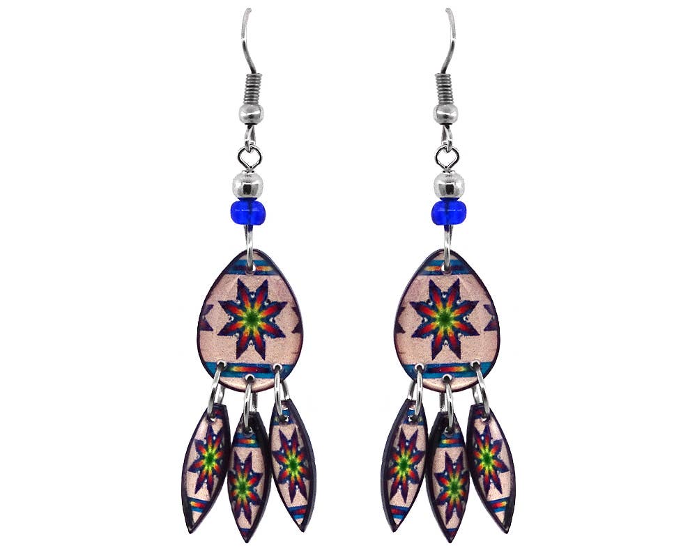 Pichincha - Wholesale Dangle Earrings - Acrylic Southwest Style Geometric Shape Long Dangle Earrings9