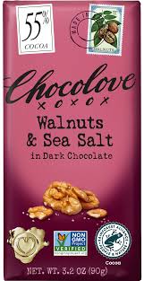 L&F Universal Goods - Wholesale Chocolate Bar - Chocolove Walnuts & Sea Salt Dark Chocolate 12/3.2OZ