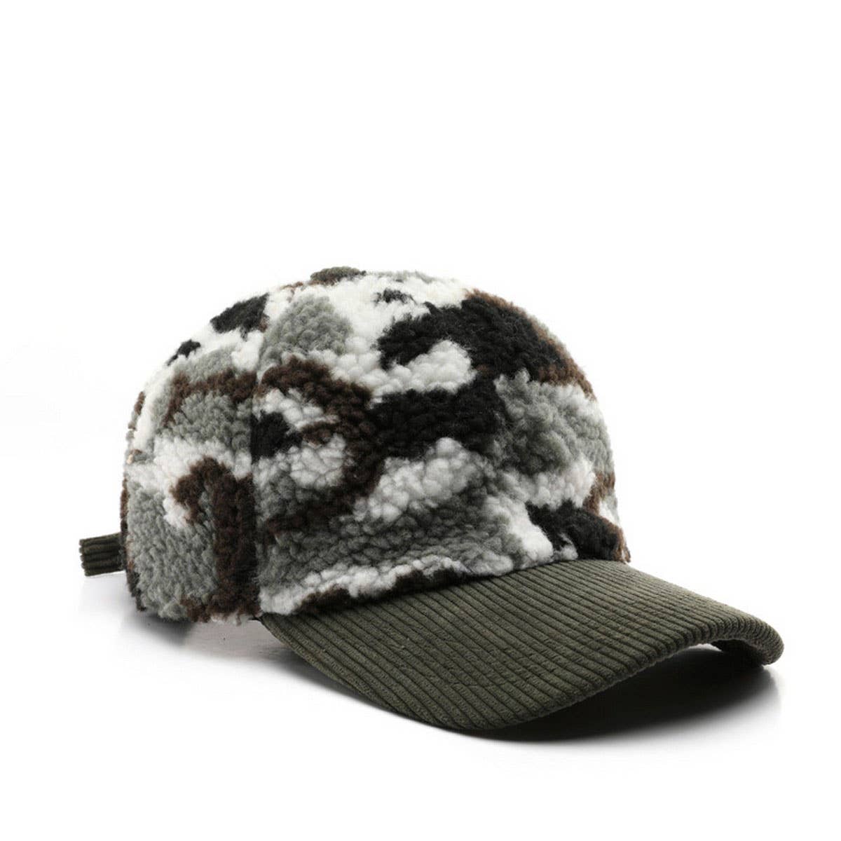 ACCITY - Wholesale Baseball Cap - Unisex - Winter Colorblock Fleece Camo Baseball Cap_CWAH21713