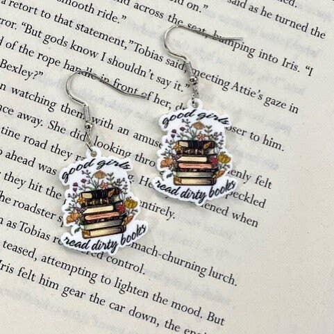 Briar layne - Wholesale Dangle Earrings - Good Girls Read Dirty Books & Coffee Bookish Earrings2