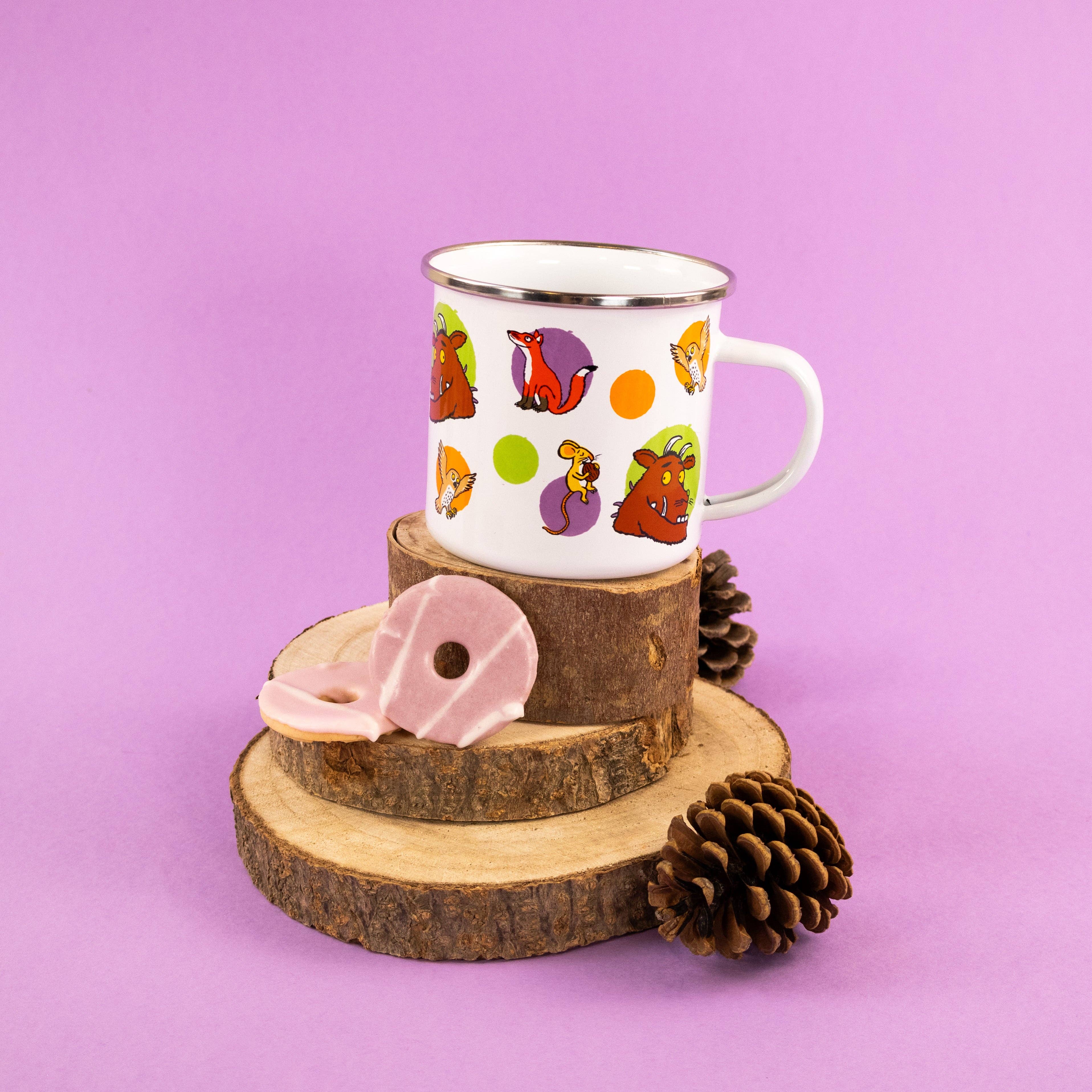Robert Frederick Ltd – wholesale Kaffekoppar – Gruffalo Emaljmugg - Färgglad Julia Donaldson Design2