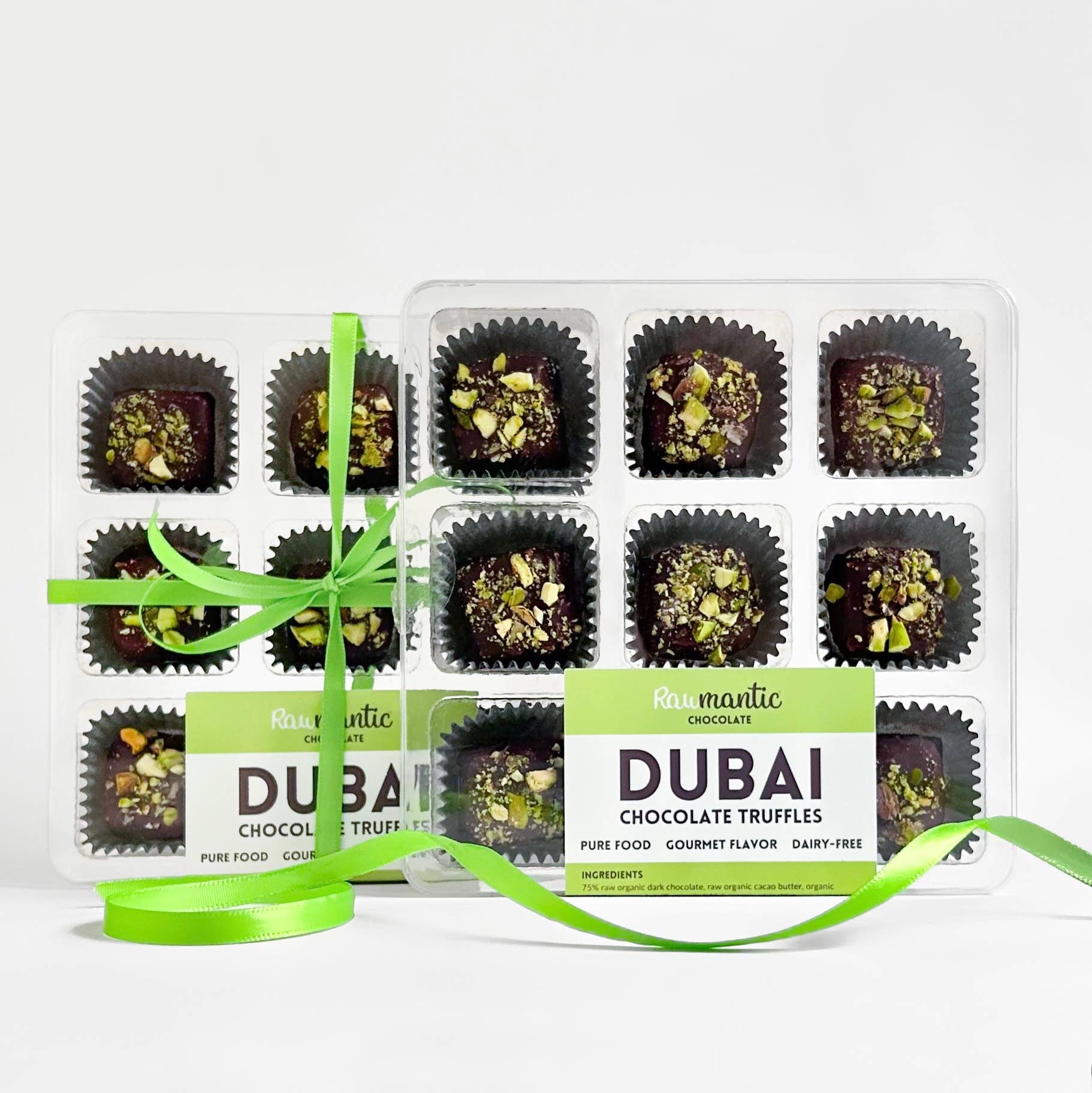 Rawmanticchocolate - Wholesale Chocolate Box - Dubai Chocolate knafeh Pistachio Chocolate truffle vegan 9pc3