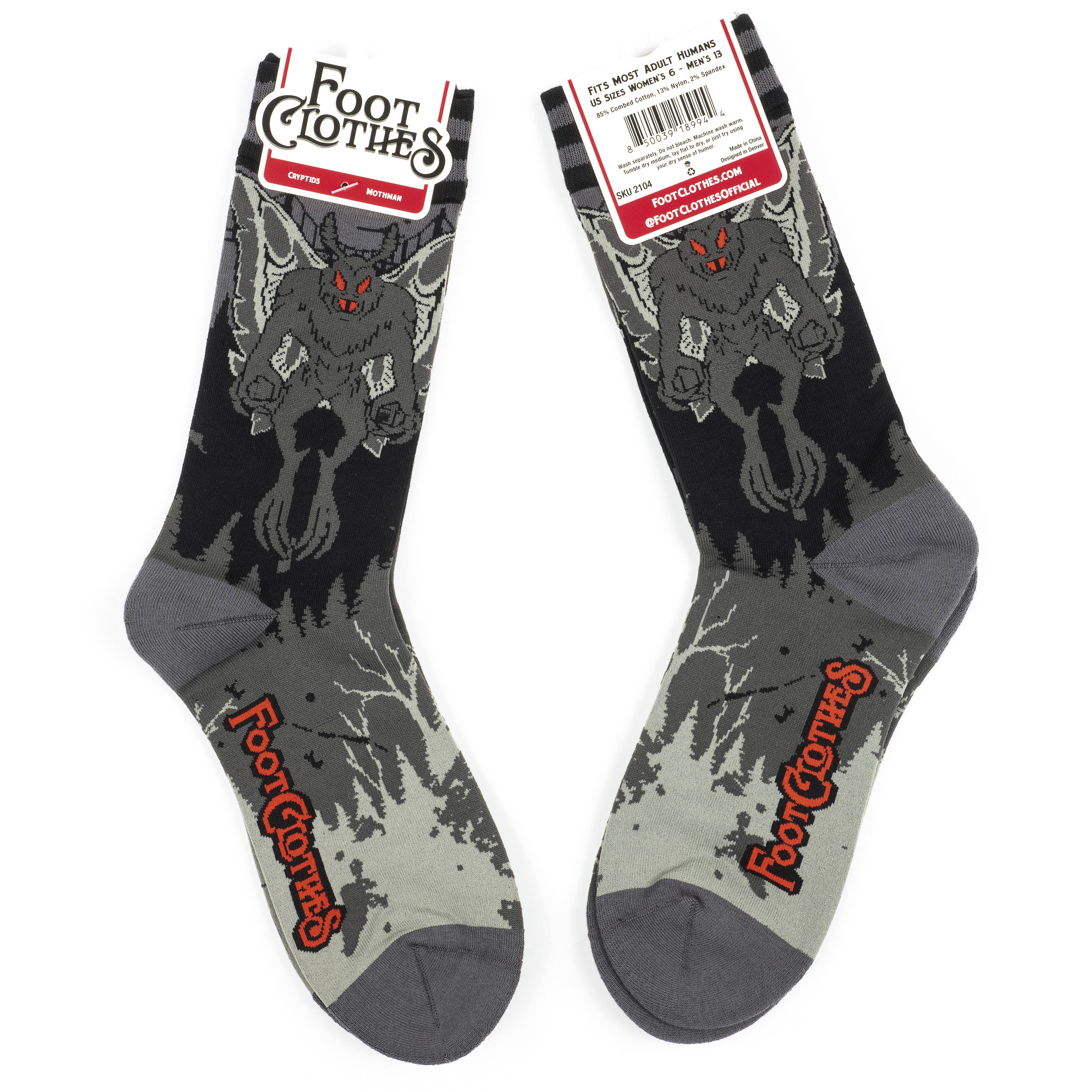 FootClothes LLC - Wholesale Socks - Unisex - Mothman Crew Socks3