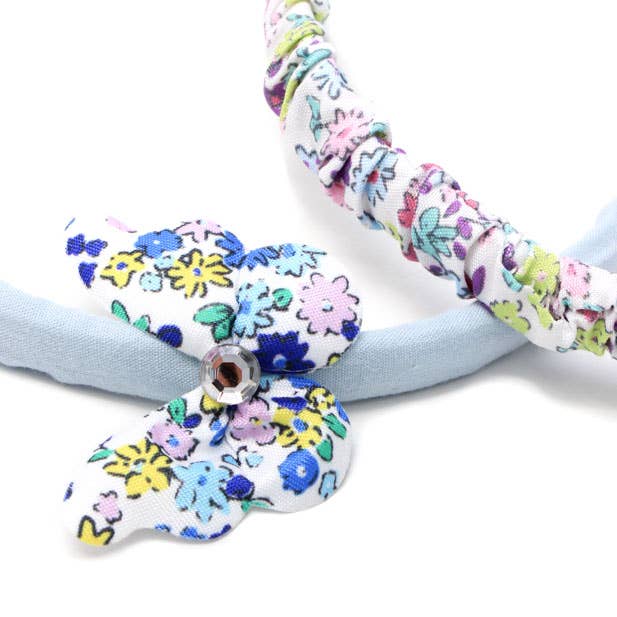 Inca UK – wholesale Fashion Headband - Kids – Card of 2 Floral fabric covered alicebands2