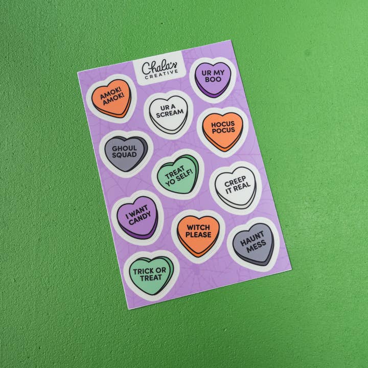 Chala's Creative – Engroshandel Klistermærke – Halloween samtale hjerte slik klistermærker1