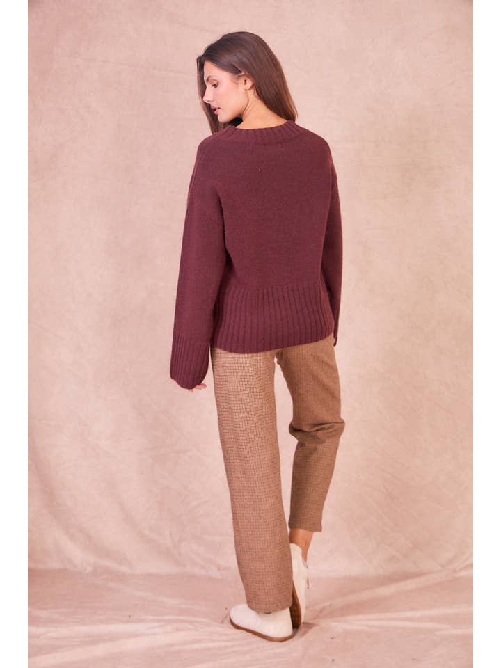 Calie Paris - Wholesale Knit Sweater - Women's - NATI – Button-Side Wool Blend Knit14