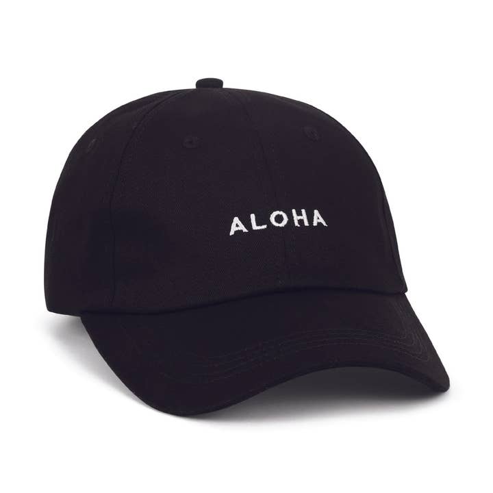 Mini Aloha Dad Cap- Black for wholesale by JAXSEA HAWAII
