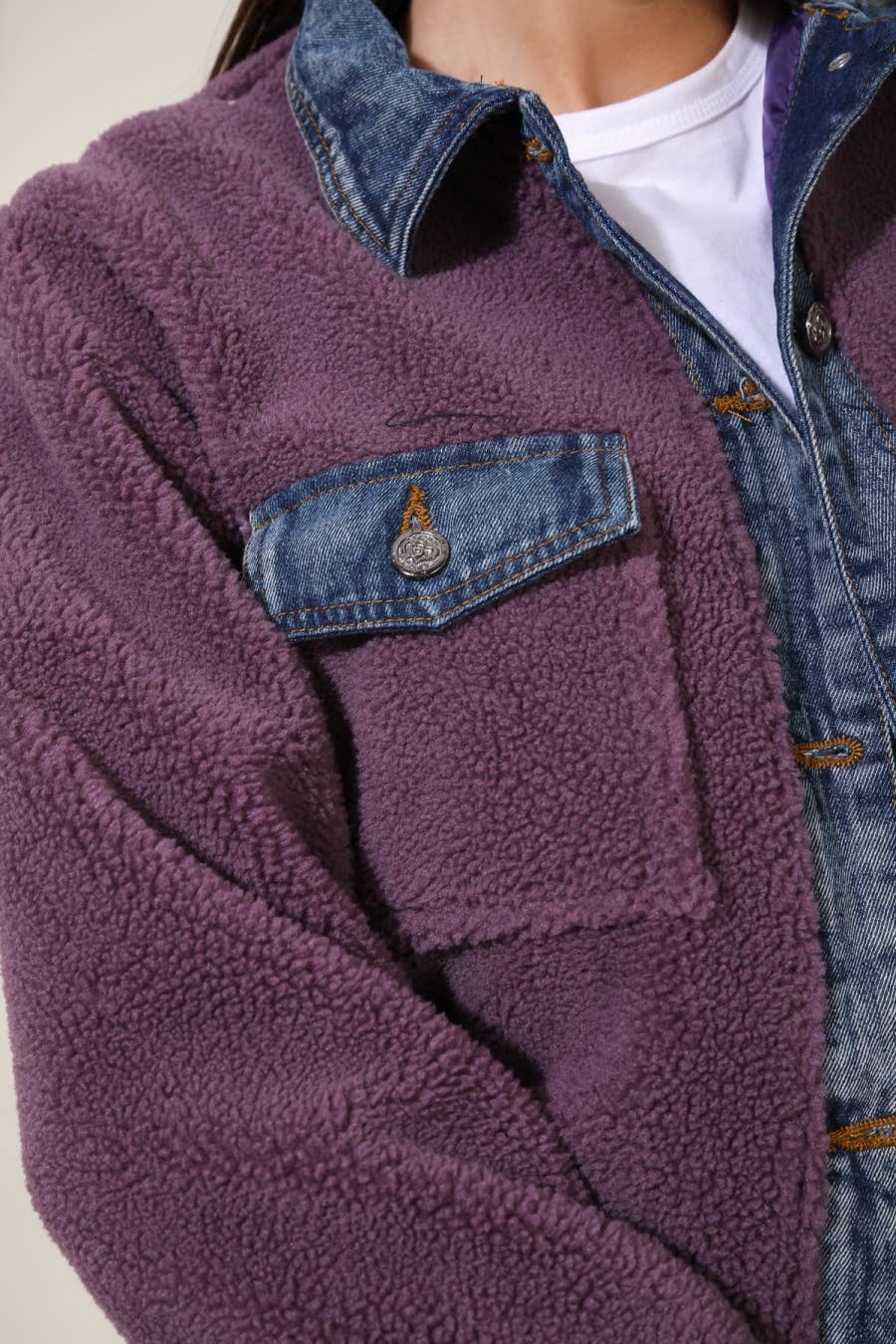 Attrait Paris – wholesale Päls/fuskpäls - Dam – Jeanrock med kort päls i bi-material5