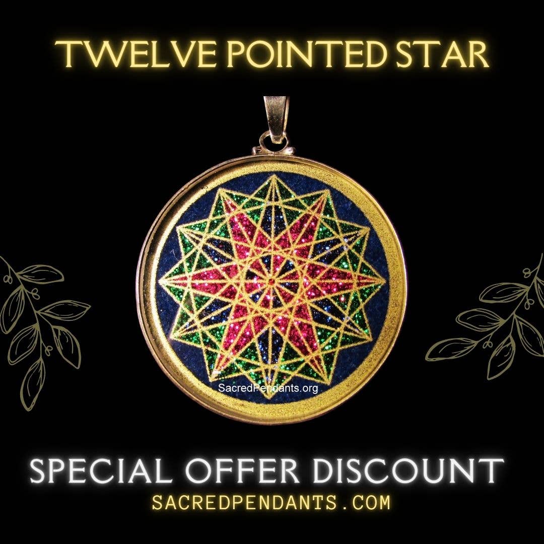 Sacred Pendants - Wholesale Individual Charm/Pendant - Twelve pointed star Limited Edition -Sacred Geometry Gemstone Pendant - Crystals - EMF protection0