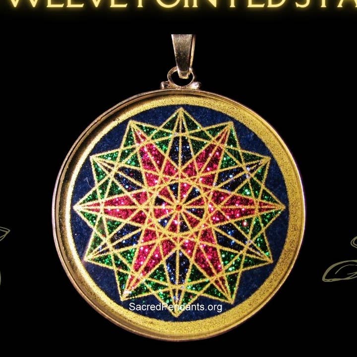 Sacred Pendants - Wholesale Individual Charm/Pendant - Twelve pointed star Limited Edition -Sacred Geometry Gemstone Pendant - Crystals - EMF protection0