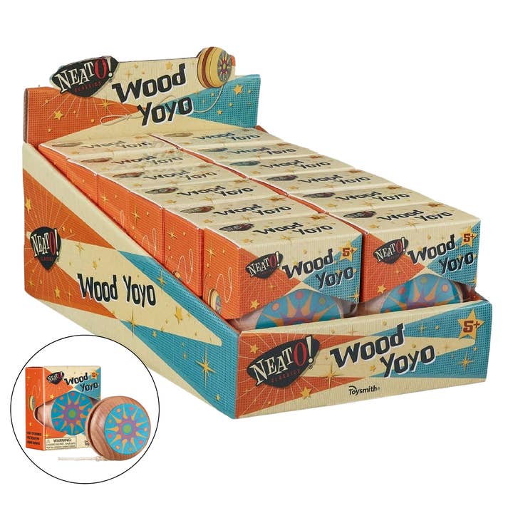 Neato! Wood Yo-Yo- Retro Classic, vintage toys for wholesale by Toysmith