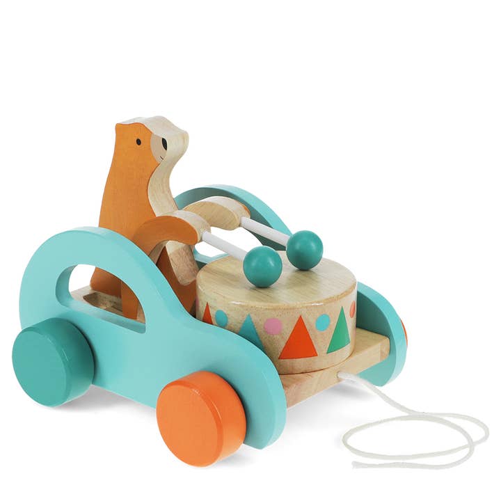 Trækkedyr i træ - Trommende bjørn for engroshandel hos Rex B2B - Europe