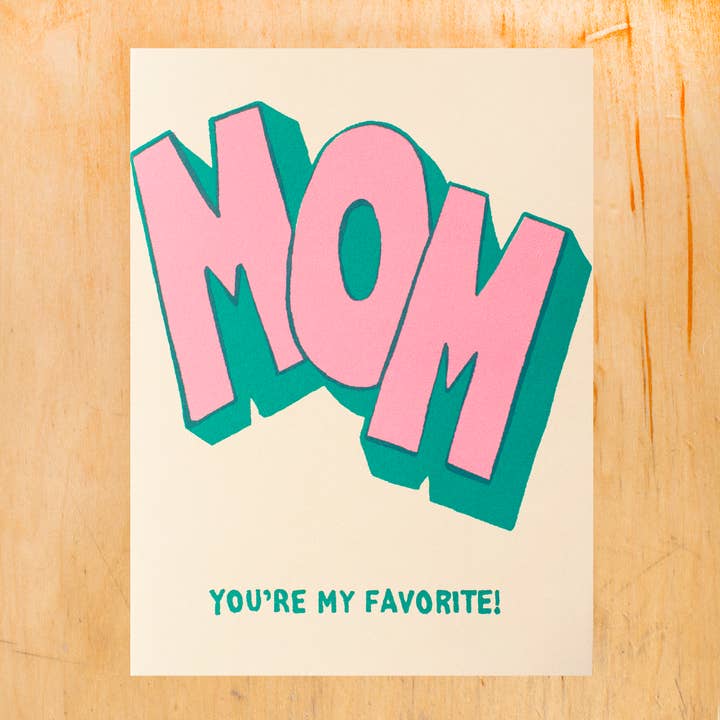 MOM FAVORITE GREETING CARD for wholesale by Alphabet Studios