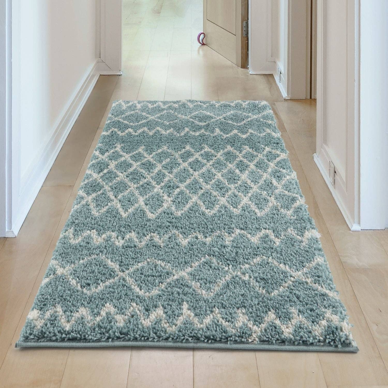 THE RUGS – wholesale Area rug – Moroccan Duck Egg Blue Shaggy Rug | 95011