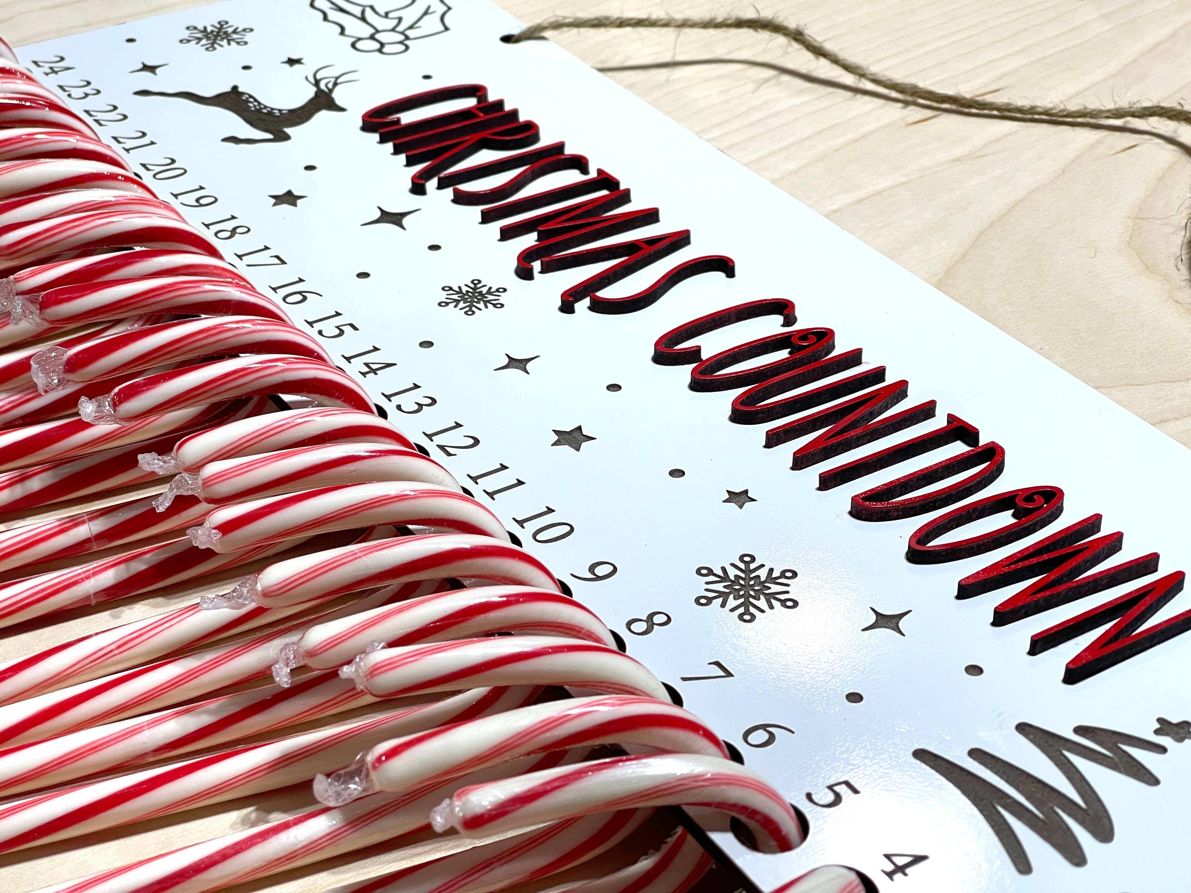 Deer Custom Designs - Wholesale Advent Calendar - Candy Cane Christmas Countdown Advent Calendar Sign3