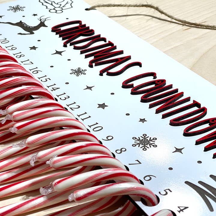 Deer Custom Designs - Wholesale Advent Calendar - Candy Cane Christmas Countdown Advent Calendar Sign3