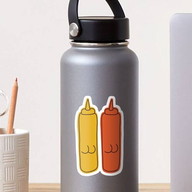 SquigglyDoo Arts - Wholesale Sticker - Ketchup and Mustard Best Friends Funny Sticker