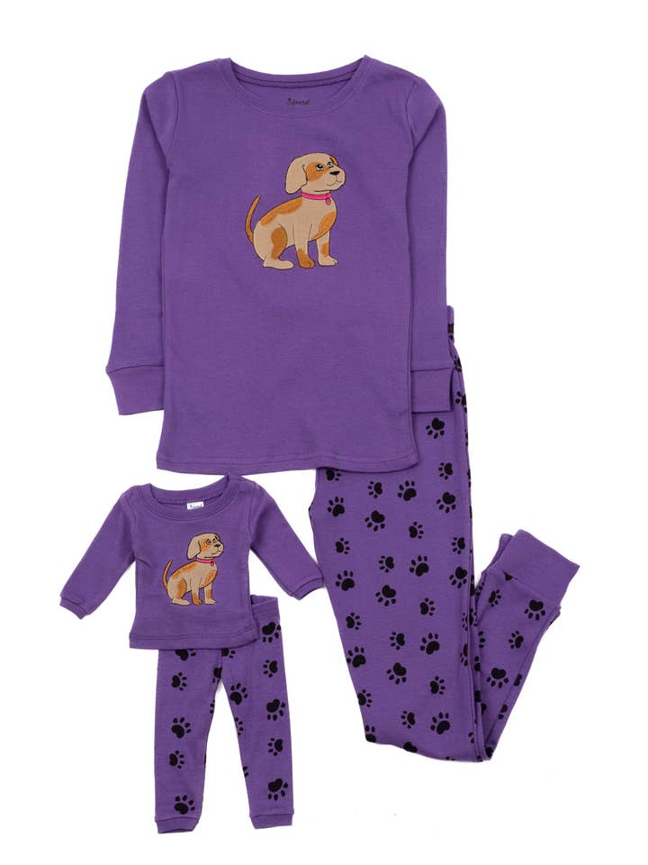Leveret Pajamas - Wholesale Sleepwear Set - Kids - Kids Girl & Doll Cotton Pajamas13