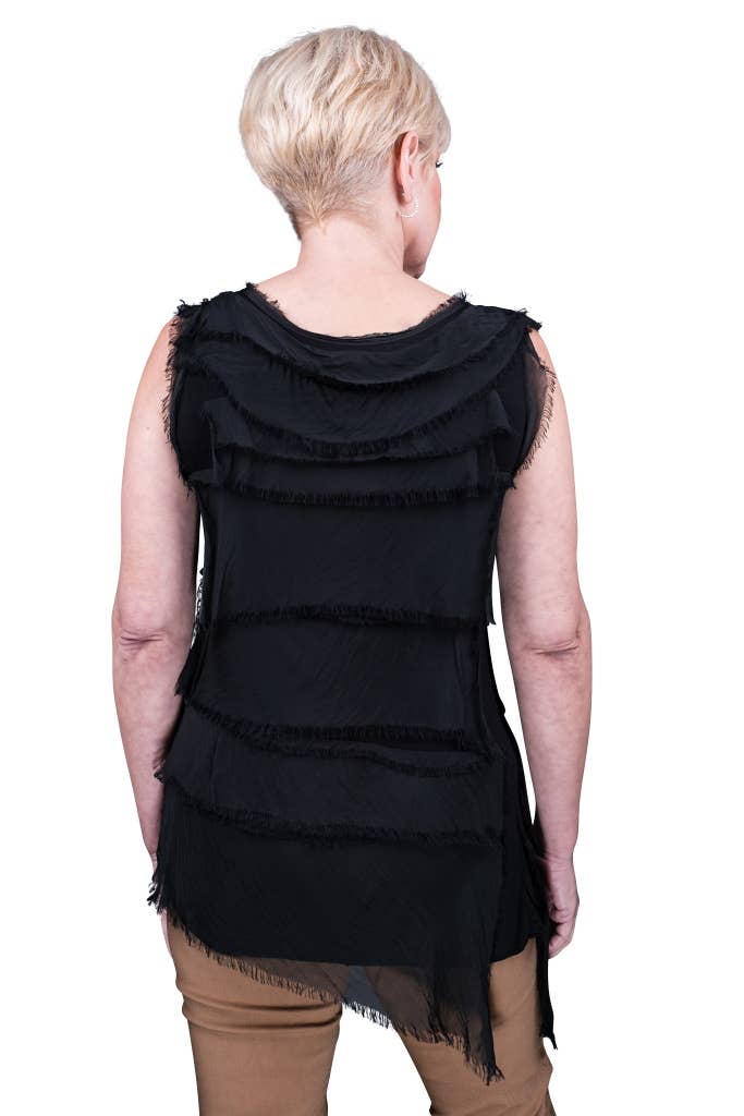 TINA Stephens Italy/Tees By Tina - Wholesale Blouse - Women's - Arianna Silk Ruffle Top (BT205)3