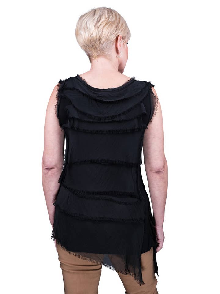 TINA Stephens Italy/Tees By Tina - Wholesale Blouse - Women's - Arianna Silk Ruffle Top (BT205)3