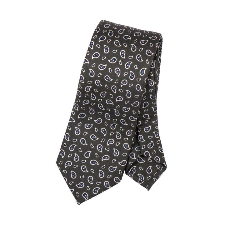 Cravatta Meyer Kakhi Paisley per la vendita all'ingrosso da parte di Maison Baylé