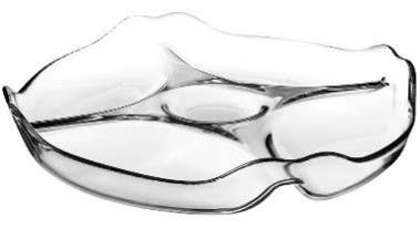 Hakan – Bandeja de servir por atacado – Bandeja de servir dividida em vidro Pasabahce, prato de relish transparente3