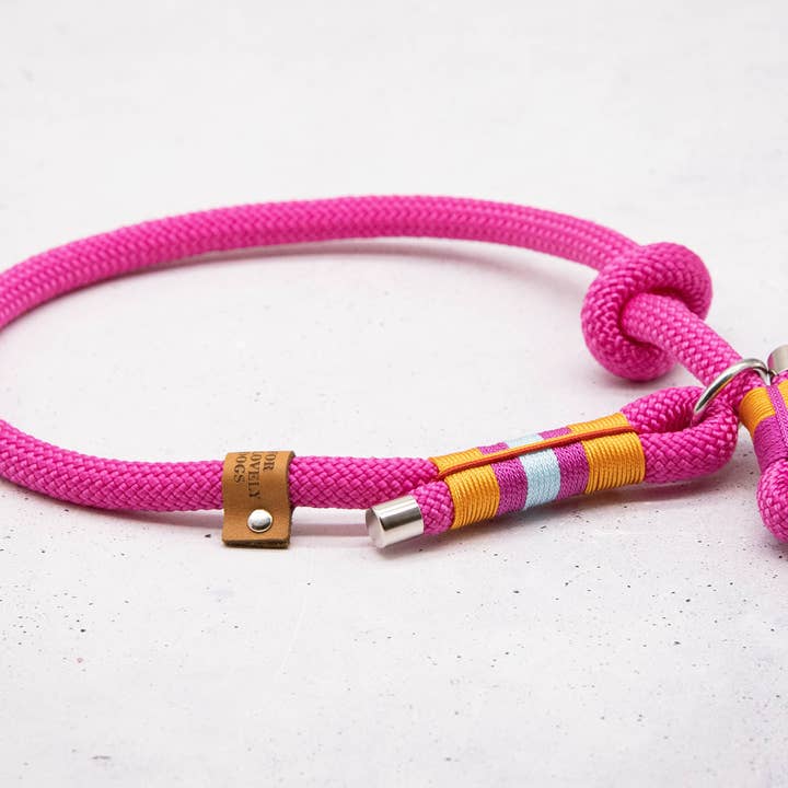 FOR LOVELY DOGS / Linda Jansen - Wholesale Pet Collar - Dog - Pink Summer Twist rope collar2