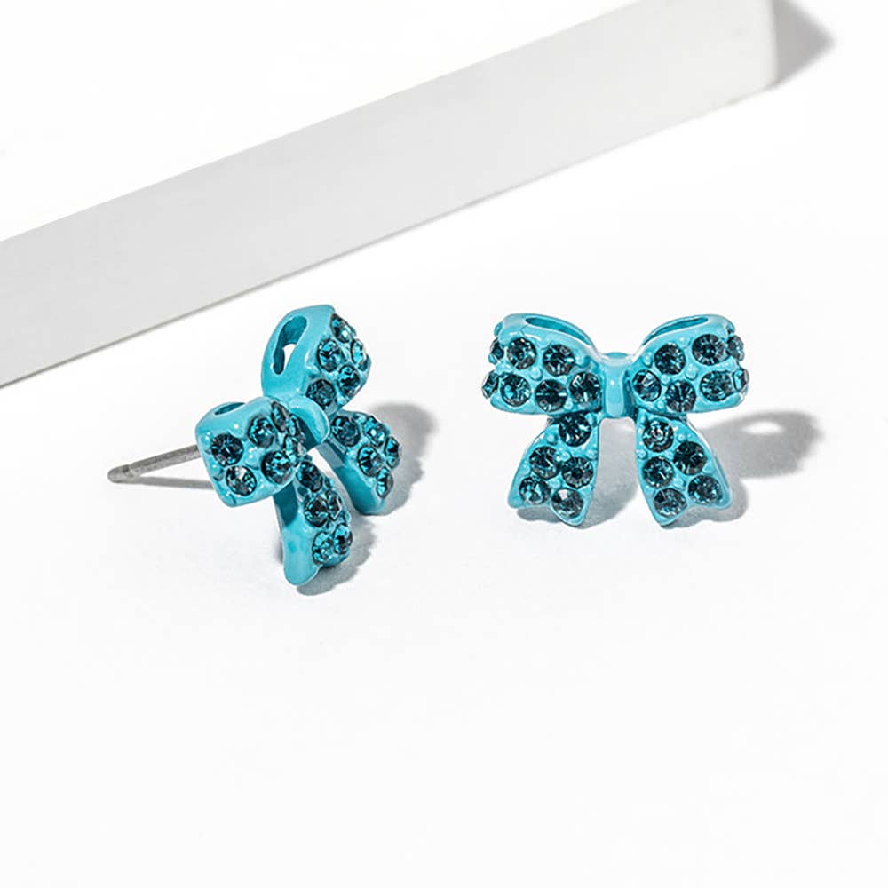 Sensibling Corp. - Vente Clous d'oreille - Boucles d'oreilles clous nœud en strass cristal10