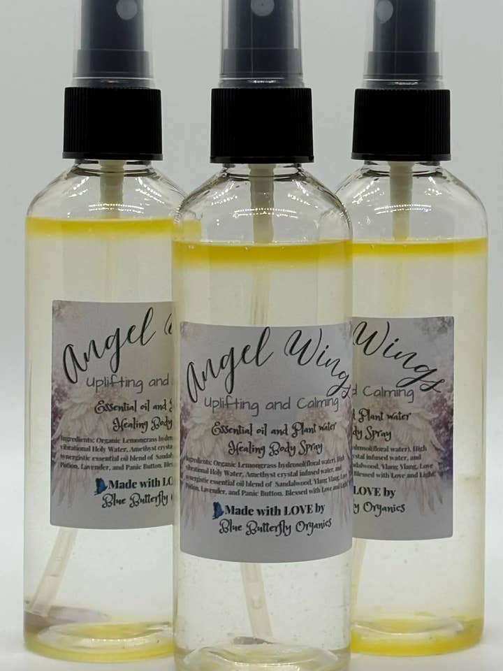 Angel Wings Aromatherapy Body Care Collection for wholesale by Blue Butterfly Healing & Organics LLC